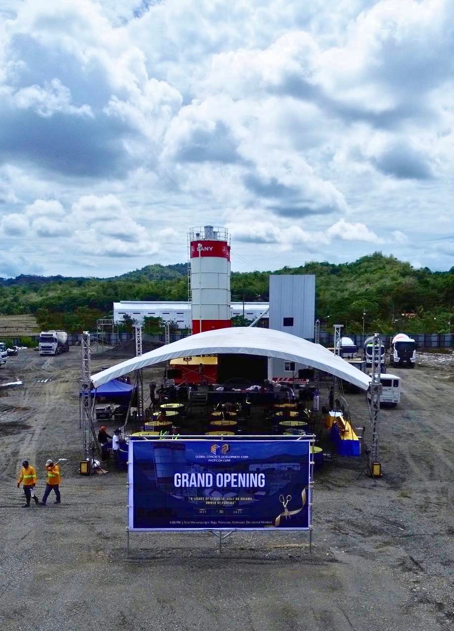 Aerial view of the grand opening at GCDC's batching plant in Occidental Mindoro
